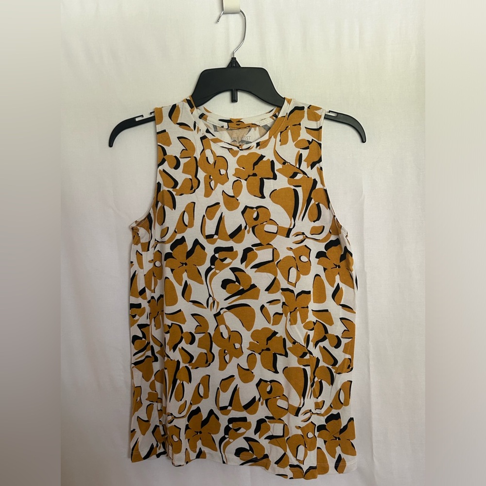 Nine West - Mustard and Black Patterned Tank Top
